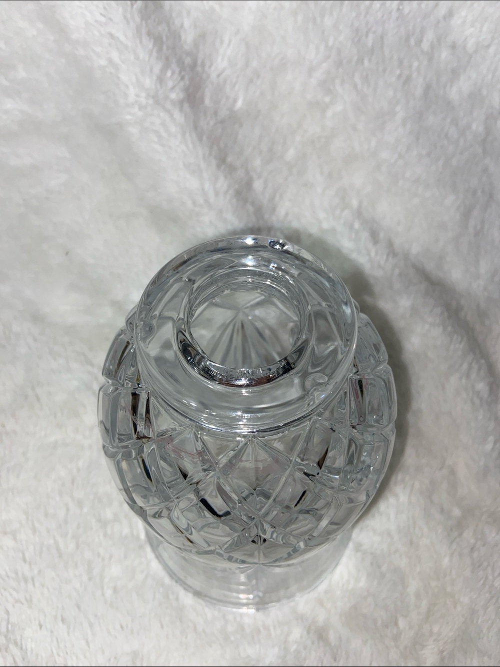 Cut Crystal Vase - Clear Glass Decorative Vase - Picture 3 of 5